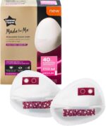 Tommee Tippee?Made for Me Daily Disposable Breast Pads, Soft, Absorbent and Leak-Free, Contoured Shape, Adhesive Patch, Medium, Pack of 40 - Image 1