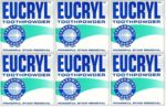 x6 Eucryl Toothpowder Powerful Stain Removal Freshmint 50g
