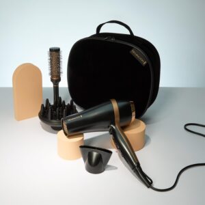 Remington Hair Dryer (Gift Set with Concentrator & Diffuser, Ceramic Ionic Grille, 3 Heat & 2 Speed Settings and Cool Shot, Premium Storage Bag, Round Brush, 2000W) Salon Smooth D6960GP - Image 6