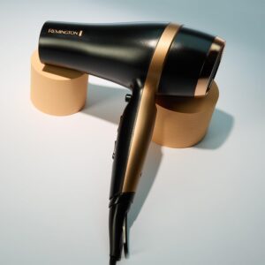 Remington Hair Dryer (Gift Set with Concentrator & Diffuser, Ceramic Ionic Grille, 3 Heat & 2 Speed Settings and Cool Shot, Premium Storage Bag, Round Brush, 2000W) Salon Smooth D6960GP - Image 5