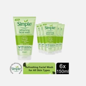 6 x 150ml Simple Kind to Skin Refreshing Soap Free Facial Gel Wash - Image 4
