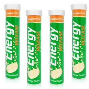 120 Vitamin Energy Boost Effervescent Tablets ORANGE Flavour *6 Packs of 20*